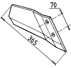 Soc à aile gauche pour déchaumeur LEMKEN 3374419 adaptable