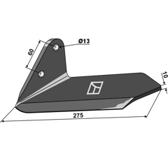 Soc ailette gauche pour cultivateur ALPEGO MKOA00280 adaptable - BlackSteel©