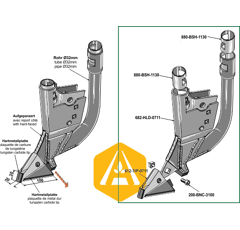 Soc gauche carbure pour semoir BOURGAULT adaptable