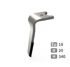 Dent de herse rotative Gauche, 3 plaquettes carbure triangulaires, fixation rapide KUHN K2507080 adaptable