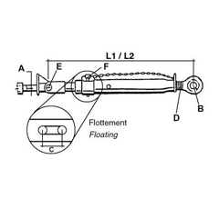 Stabilisateur 725 mm pour tracteur adaptable