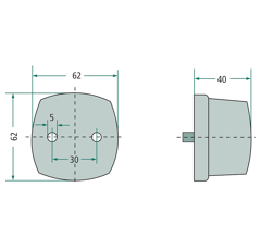 Feu de position 42 x 62 x 62 mm - HELLA adaptable