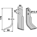 Fräsmesser Links 178 x 50 Carraro Antonio Nachbau