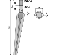 Dent herseMorra 322mmadaptable 