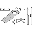 KM-Klinge, gewölbt 128x37x4LochØ: 20,5x22,8 mm 80222 Taarup Nachbau 