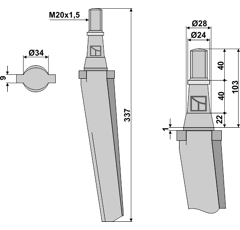 Kreiseleggenzinken Feraboli 337mm Nachbau