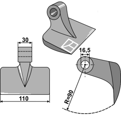 Hammerschlegel für Mulcher 110x30mm MERITANO Z909 – Nachbau  