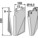 Rotorzinken,  A Links 222 x 100 Kuhn Nachbau