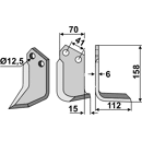 Fräsmesser Rechts 158 x 70 Palladino, Sandri Nachbau