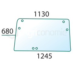 Vitre arrière pour machine agricole CASE IH 1989731C1 adaptable
