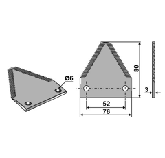 Messerklinge gezahnt NEW HOLLAND 87728899 - Nachbau