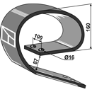 Ressort 150 x 12 - 16 mm pour vibroculteur adaptable