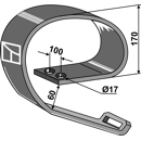 Ressort 150 x 10 - 17 mm pour vibroculteur KONGSKILDE 101155031 adaptable
