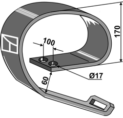 Ressort 150 x 10 - 17 mm pour vibroculteur KONGSKILDE 101155031 adaptable