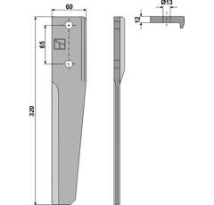 Dent herse droite BREVIGLIERI 0032710 adaptable - BlackSteel©