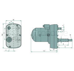 Moteur d'essuie-glace 90° M8 pour machine agricole adaptable