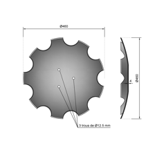 Eggenscheibe gezackt Ø 460 mm für Kurzscheibenegge AGRISEM TCSDIS508 Nachbau