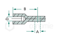 Oeillet M10 x 43 x 10 mm pour machine agricole adaptable