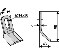 Couteau Y pour broyeur SICMA 900240060 adaptable - Blacksteel©