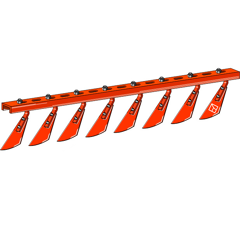 Barre à racloir droite avec 8 grattoirs Ø 510 mm adaptable