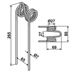 Griffe Ø7mm pour semoir KÖCKERLING 301034 adaptable - Blacksteel©