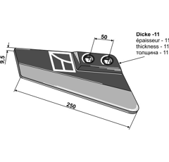 Aileron droite 250 - 9,5 mm adaptable - BlackSteel©
