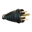 Fiche electrique mâle 20 A caoutchouc 3p+t sortie droite