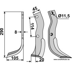 Fräsmesser - links 626093N Howard by Muzzi