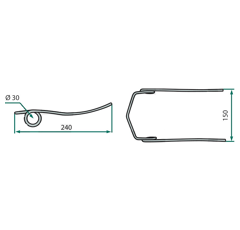 Dent de rabatteur pour barre de coupe LAVERDA LA321023250 adaptable