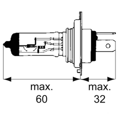 Ampoule halogène H4 pour CASE IH 01172300 adaptable