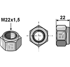Écrou conique - M22x1,5 - 8.8