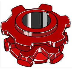 Taschenrad Ø125 mm Krone Nachbau 694462