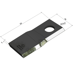KM-Klinge links 126x48x4 mm Loch: 20 5x23 mm 56110900N Taarup Nachbau 