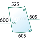 Vitre latérale G. pour machine agricole FENDT 716810040421 adaptable