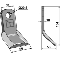 Couteau Y pour broyeur TEHNOS 000693 adaptable - Blacksteel©