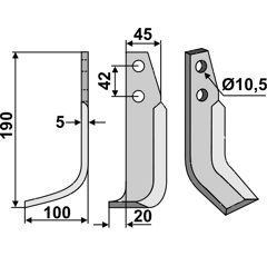 Fräsmesser - links GOL34L Goldoni Nachbau