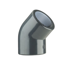 Raccord coudé femelle/femelle 45° PVC 16 bars adaptable