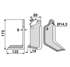 Fräsmesser - links MAS11L Maschio by Muzzi