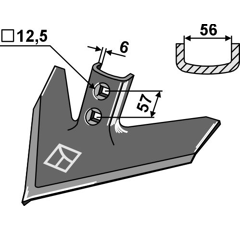 Soc à patte d’oie pour cultivateur JOHN DEERE 133766A1 adaptable