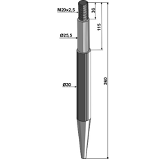 Mandrin 360 mm pour décompacteur LEMKEN 3513201 adaptable