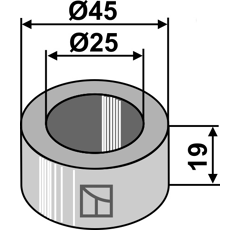 Entretoise 19x25 pour broyeur SOVEMA adaptable - Blacksteel©