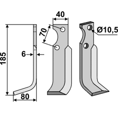 Fräsmesser - links GOL11L Goldoni Nachbau