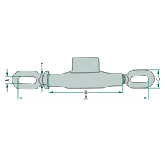 Spannschlösser f. Stabilisator D.22 L.280