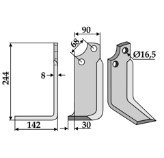 Fräsmesser - links MAS07L Maschio by Muzzi