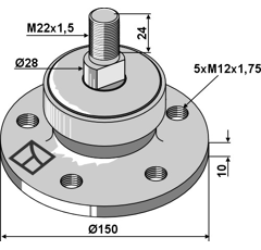 Palier pour cover-crops courts Ø 150 - 104 mm adaptable - BlackSteel©