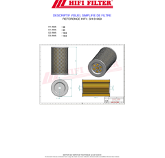 Filtre hydraulique adaptable HIFI FILTER SH61000