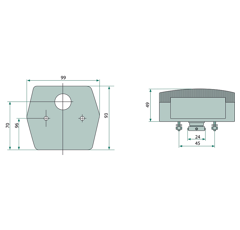 Feu arrière remorque carré FARMTECH adaptable