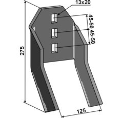 Plaque d'usure pour cultivateur DOUBLET-RECCORD 421370-1 adaptable