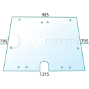 Pare-brise teinté pour machine agricole FIAT 9961028 adaptable