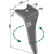 Dent gauche pour herse rotative AMAZONE 976750 adaptable